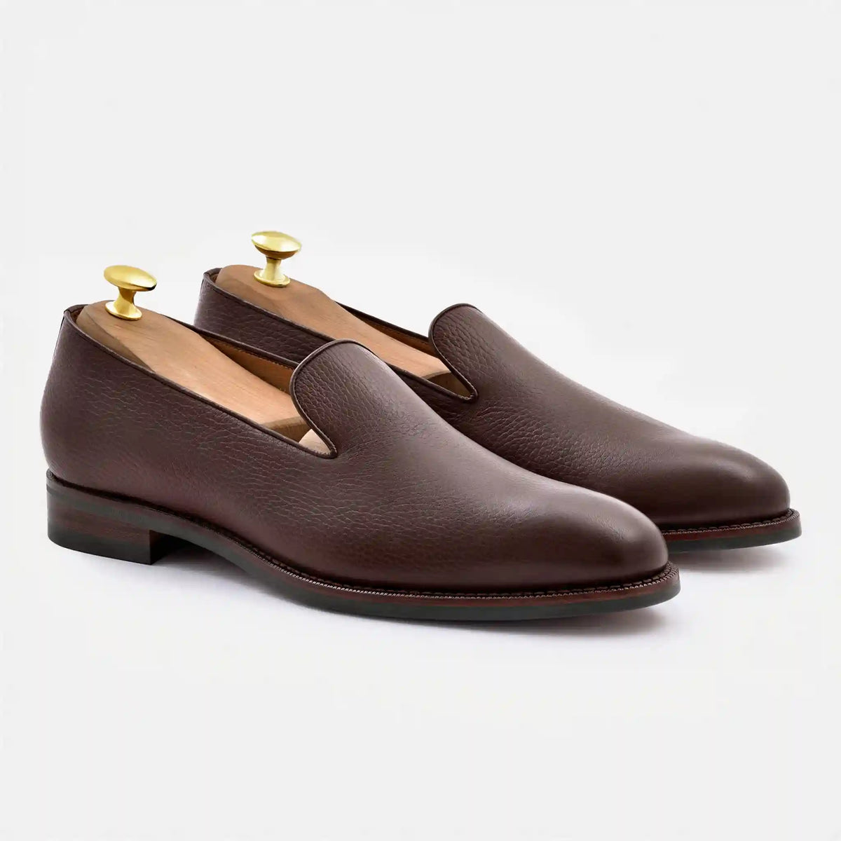 Langford Wholecut Loafers - Pebbled - Men's