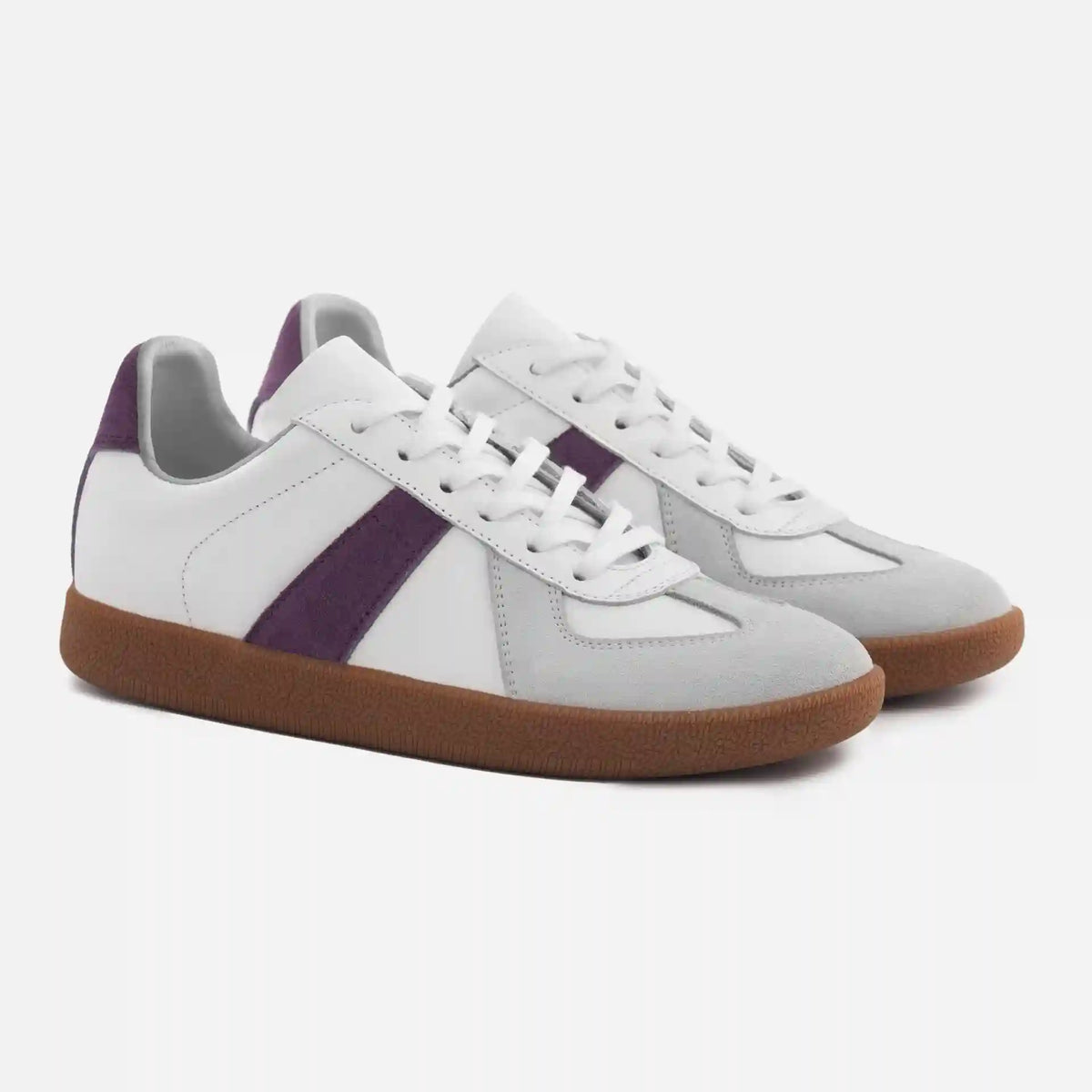 Morgen Trainers - Leather/Suede - Gum Sole - Women's